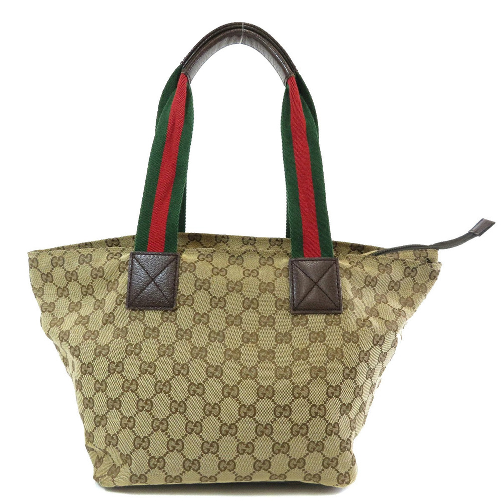 Gucci GG Bag Canvas Tote Web Brown